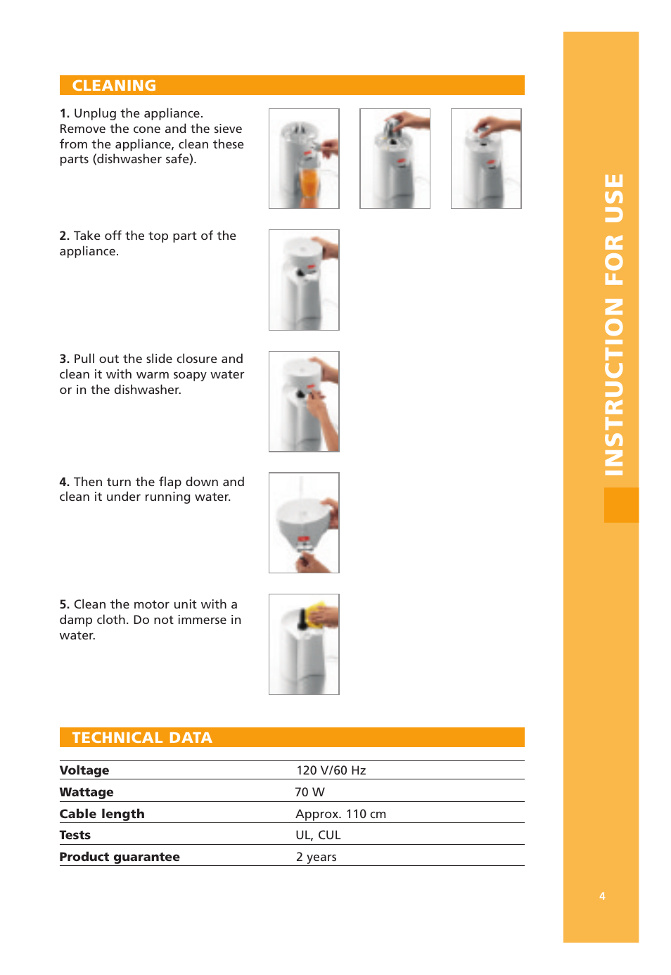 Instruction for use | Bodum 3021 / 3022 User Manual | Page 5 / 18