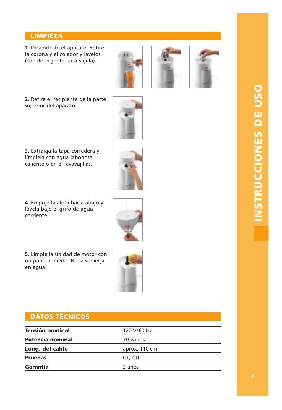 Instrucciones de uso | Bodum 3021 / 3022 User Manual | Page 9 / 18