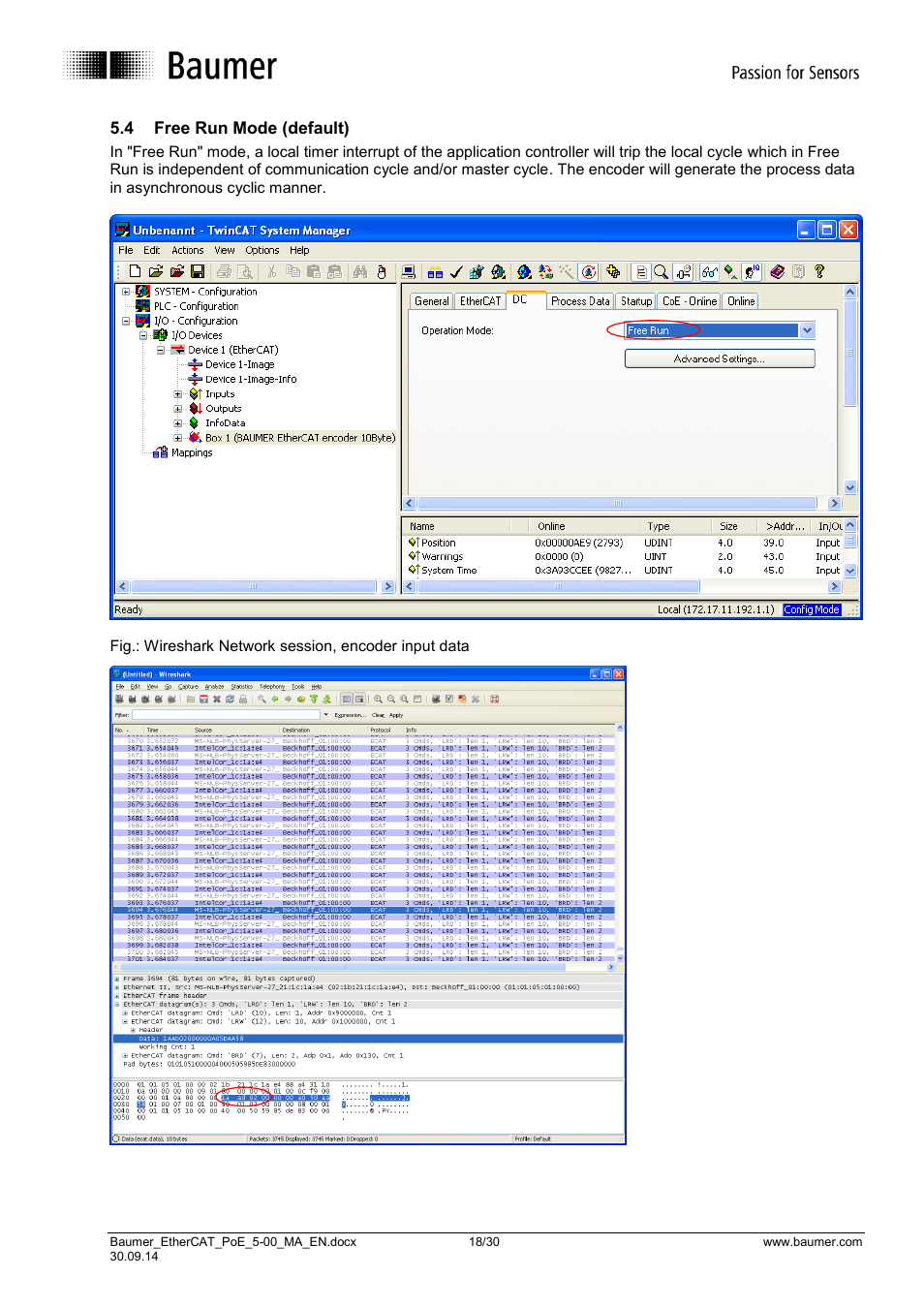 Free run mode (default) | Baumer BMxx, GBxxx-GXxxx - EtherCAT / PoE from version ,5.0 User Manual | Page 18 / 30