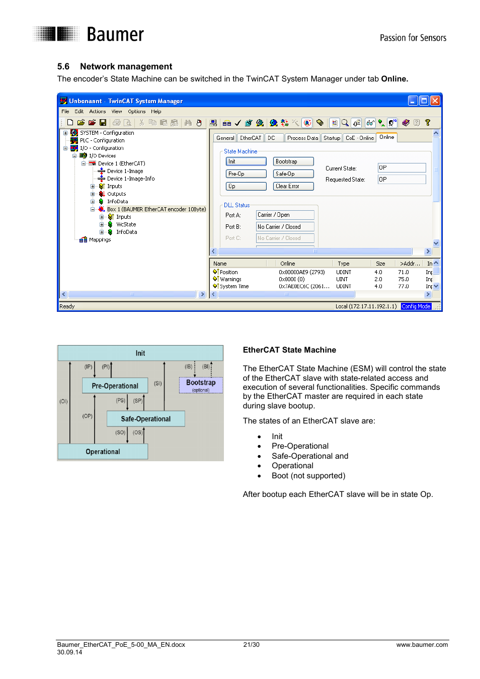 Network management | Baumer BMxx, GBxxx-GXxxx - EtherCAT / PoE from version ,5.0 User Manual | Page 21 / 30
