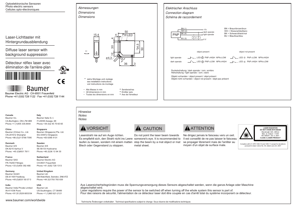 Baumer OHDM 16P5001 User Manual | 2 pages