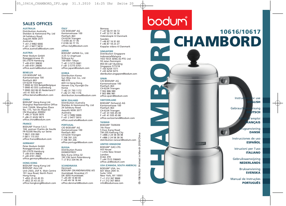 Bodum 10616 User Manual | 11 pages