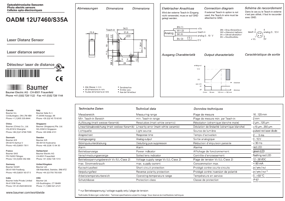 Baumer OADM 12U7460/S35A User Manual | 4 pages