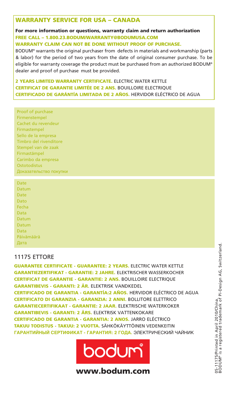 Bodum 11175 User Manual | 73 pages