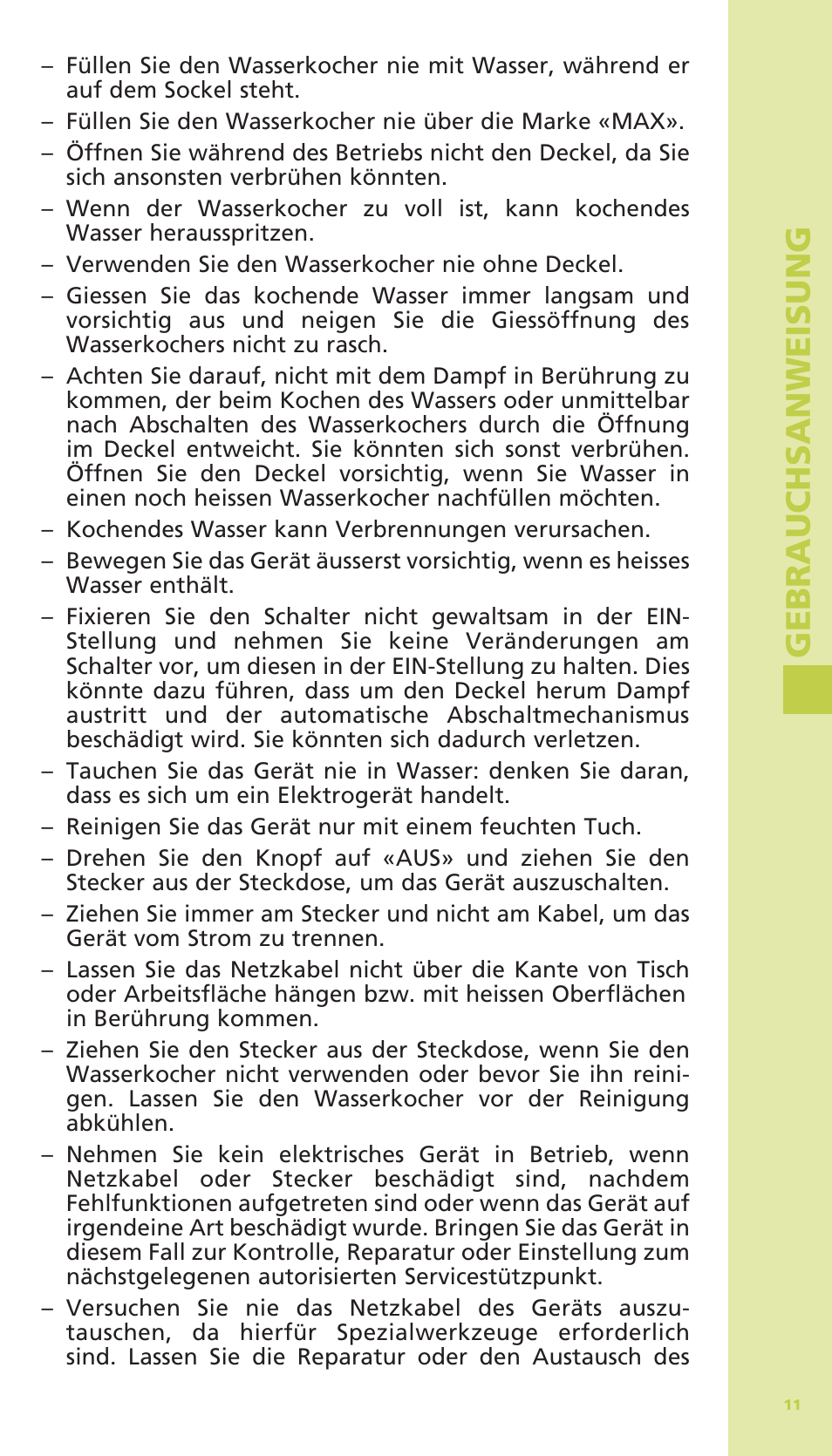 Ge b ra u ch s an w ei su ng | Bodum 11175 User Manual | Page 13 / 73