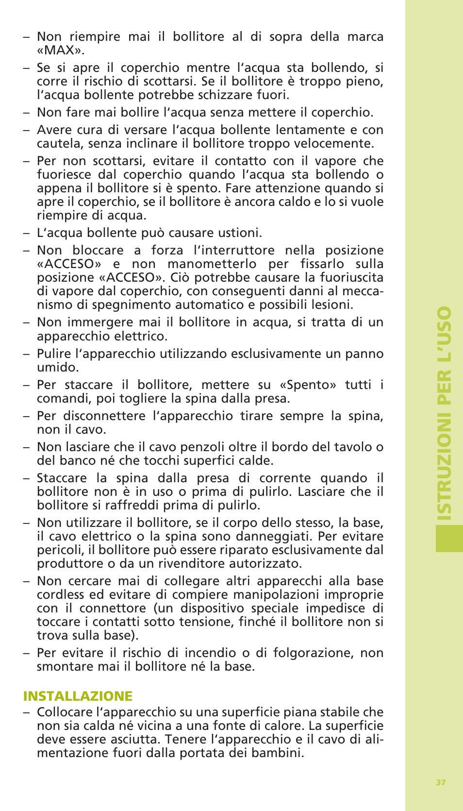 Is tr u zioni per l ’us o | Bodum 11175 User Manual | Page 39 / 73