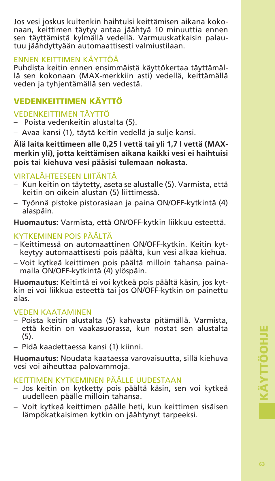 Kä ytt ö oh je | Bodum 11175 User Manual | Page 65 / 73