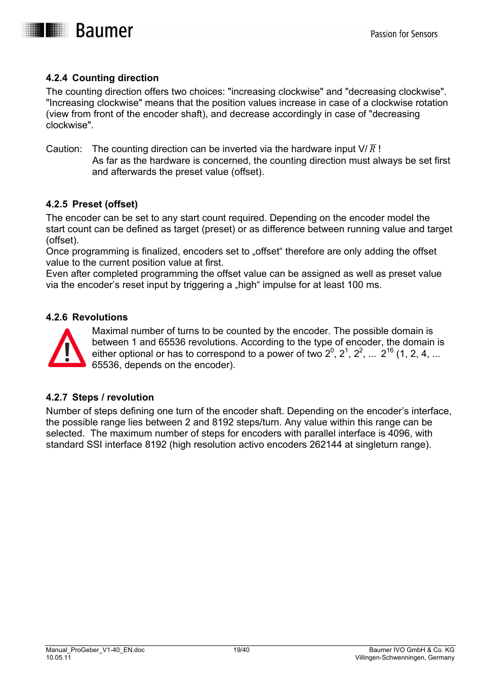 Baumer G1-G2-GB-GXxxx User Manual | Page 19 / 40