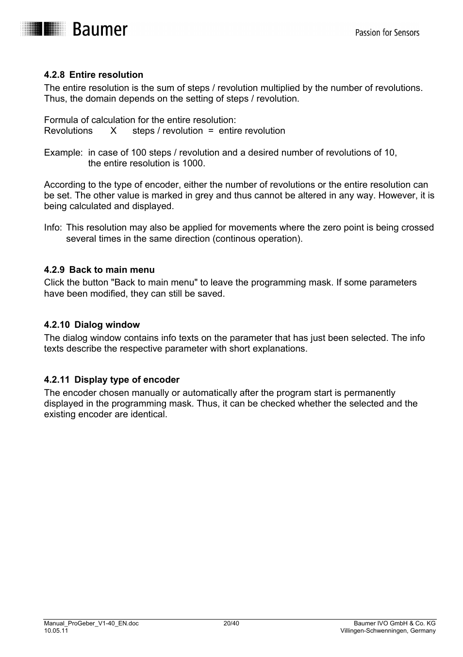 Baumer G1-G2-GB-GXxxx User Manual | Page 20 / 40