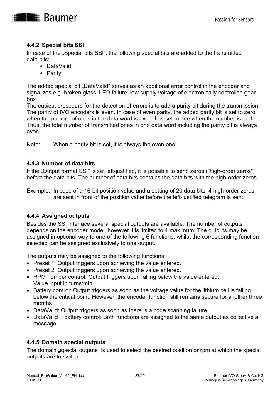 Baumer G1-G2-GB-GXxxx User Manual | Page 27 / 40