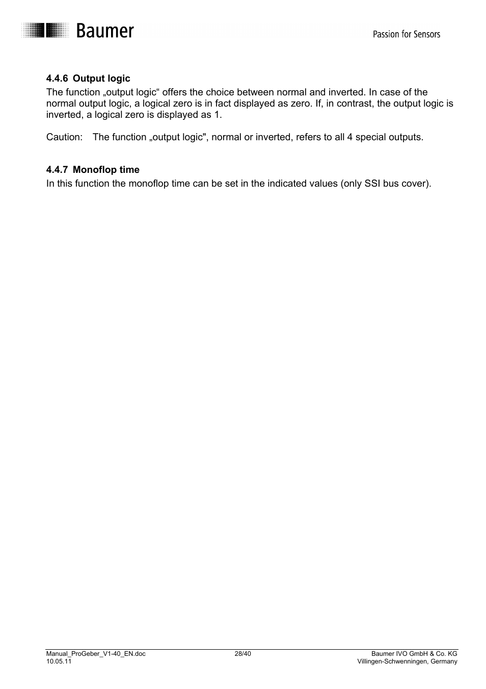 Baumer G1-G2-GB-GXxxx User Manual | Page 28 / 40