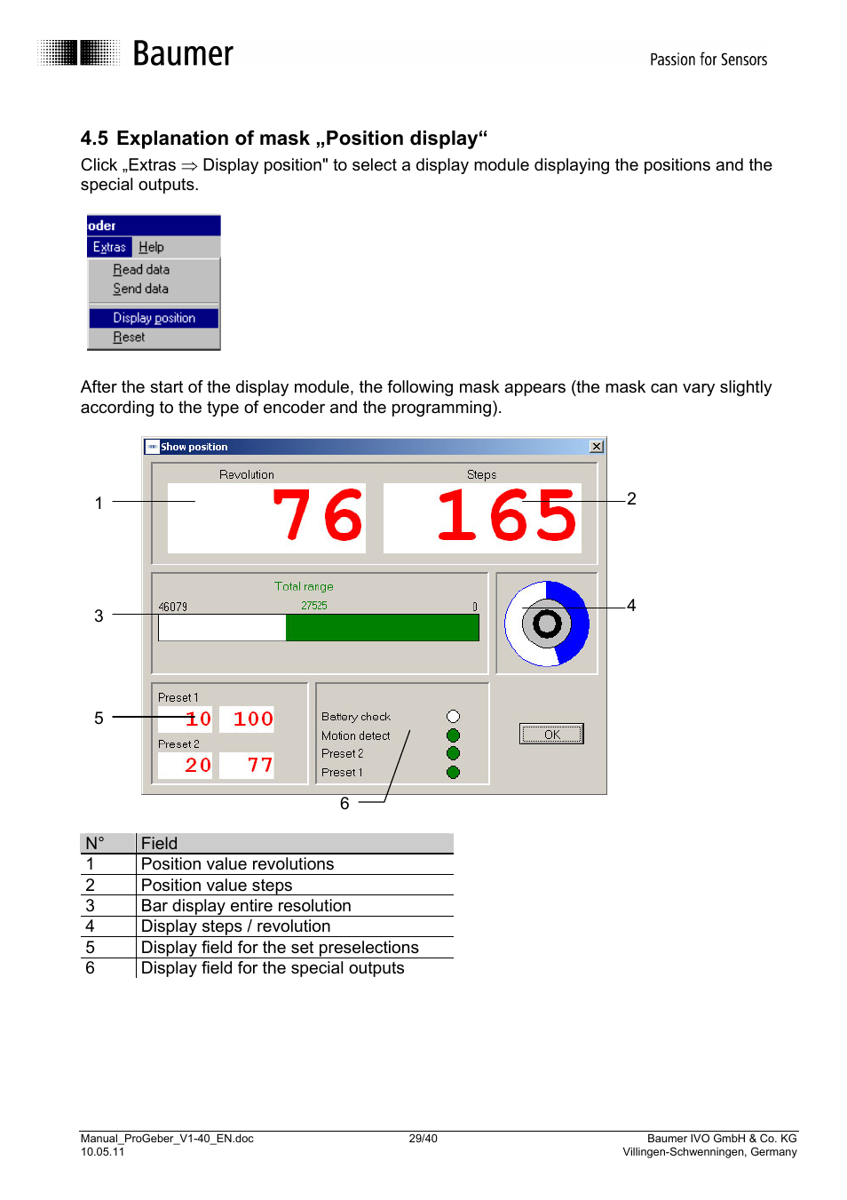 5 explanation of mask „position display | Baumer G1-G2-GB-GXxxx User Manual | Page 29 / 40