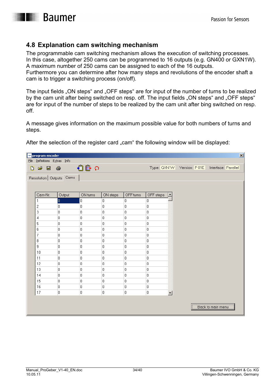 8 explanation cam switching mechanism | Baumer G1-G2-GB-GXxxx User Manual | Page 34 / 40