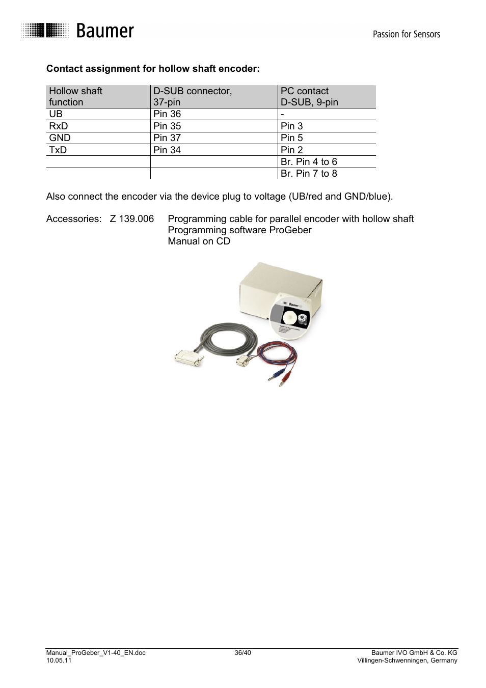 Baumer G1-G2-GB-GXxxx User Manual | Page 36 / 40