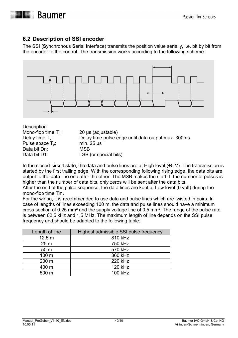 2 description of ssi encoder | Baumer G1-G2-GB-GXxxx User Manual | Page 40 / 40