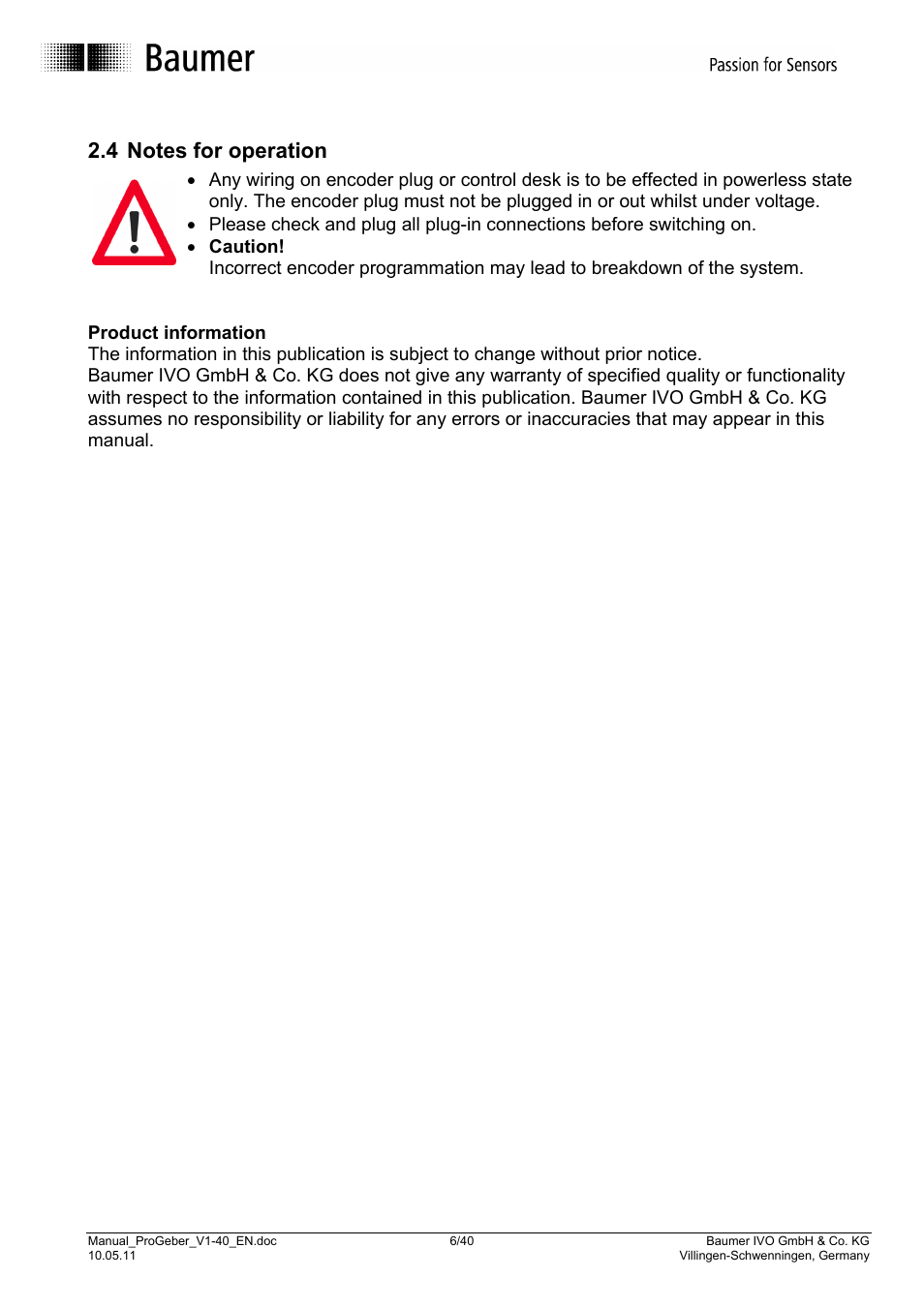 Baumer G1-G2-GB-GXxxx User Manual | Page 6 / 40