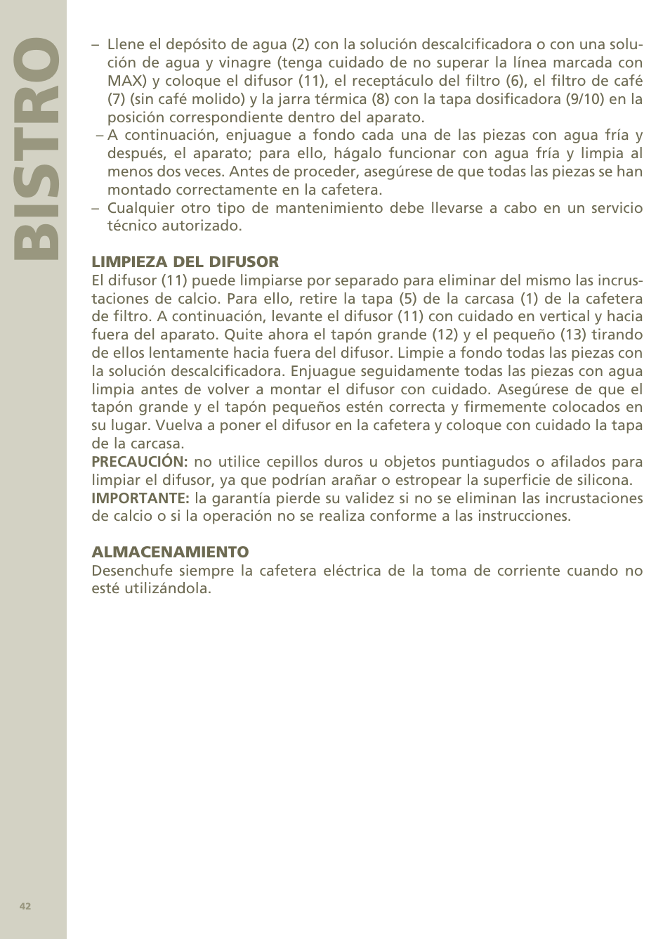 Bi stro | Bodum Bistro Pour Over Coffee Machine 11001 User Manual | Page 43 / 93