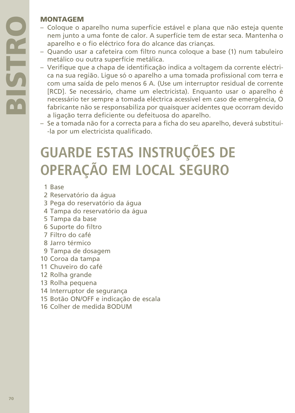 Bi stro | Bodum Bistro Pour Over Coffee Machine 11001 User Manual | Page 71 / 93