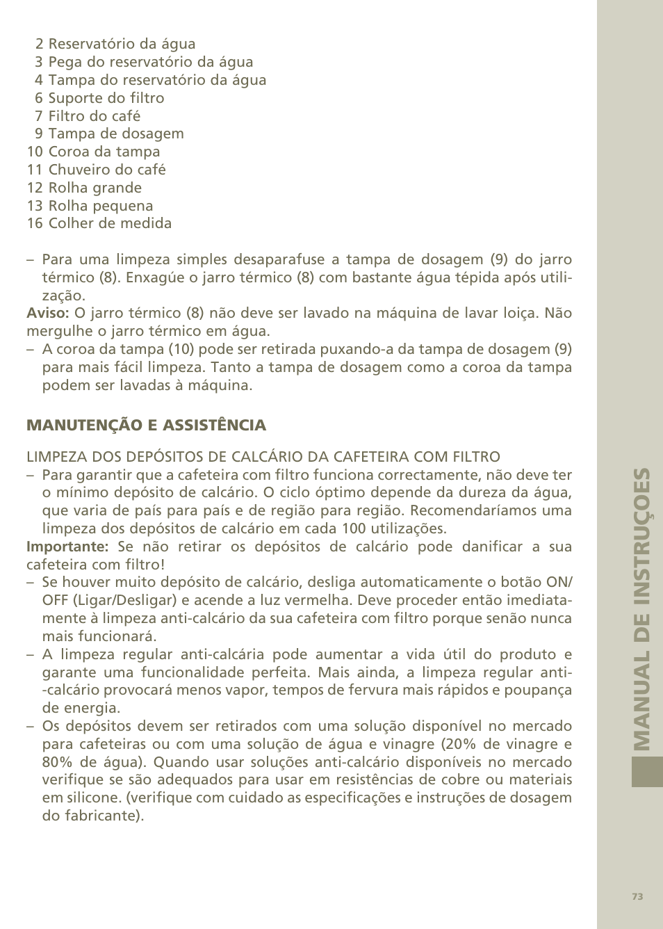 Bodum Bistro Pour Over Coffee Machine 11001 User Manual | Page 74 / 93