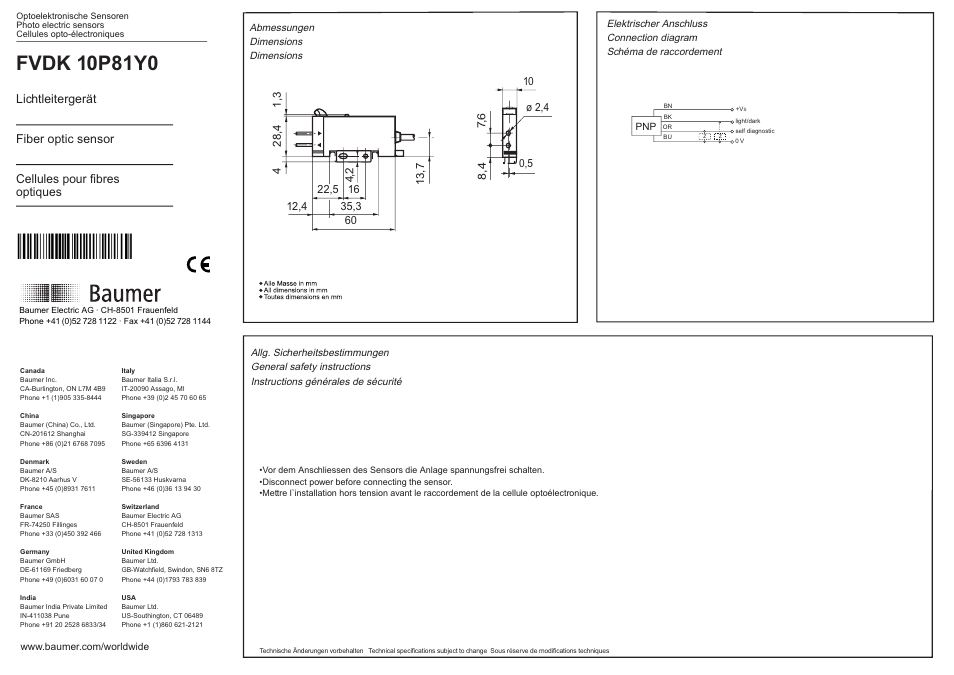 Baumer FVDK 10P81Y0 User Manual | 2 pages