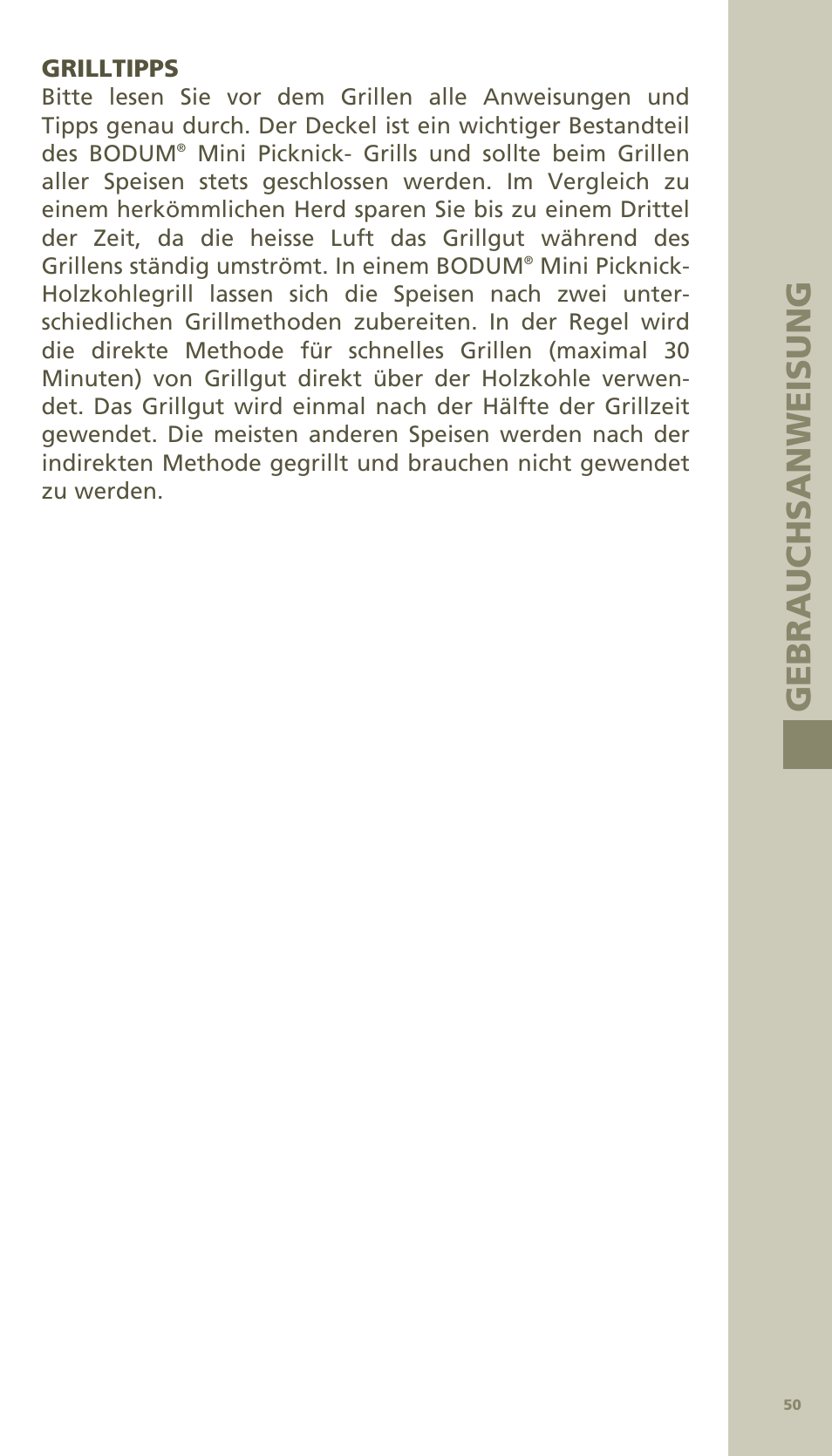 Gebra uchs a n we isung | Bodum MINI PICNIC ChArCOAl GrIll 11421 User Manual | Page 14 / 39