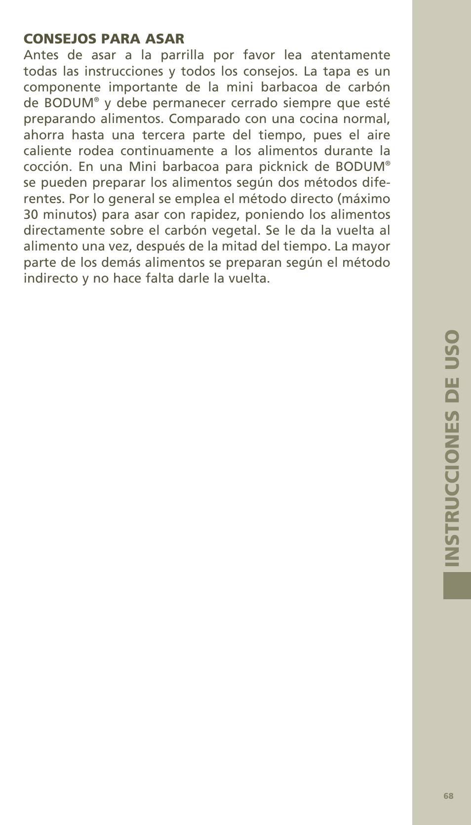 Ins tr uccion e s de uso | Bodum MINI PICNIC ChArCOAl GrIll 11421 User Manual | Page 32 / 39