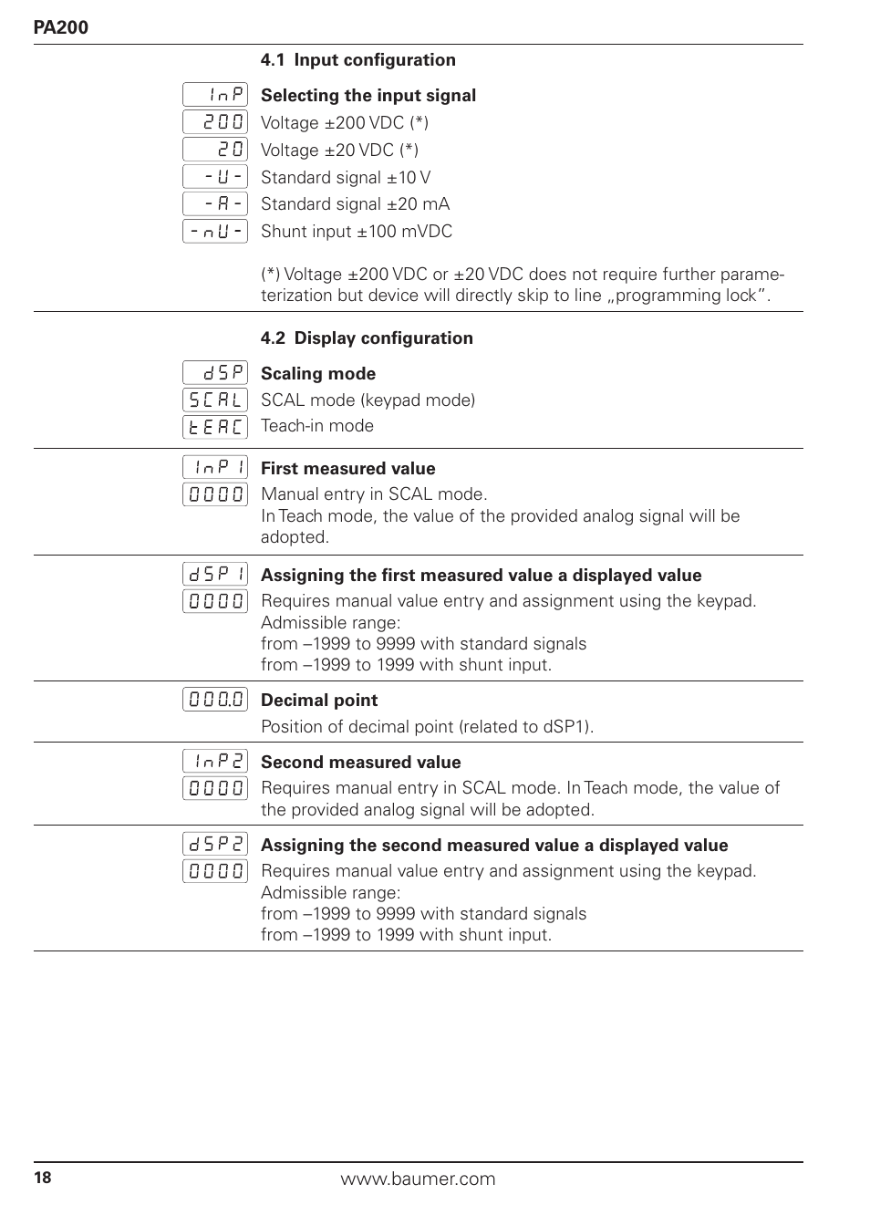 Baumer PA200 User Manual | Page 18 / 30