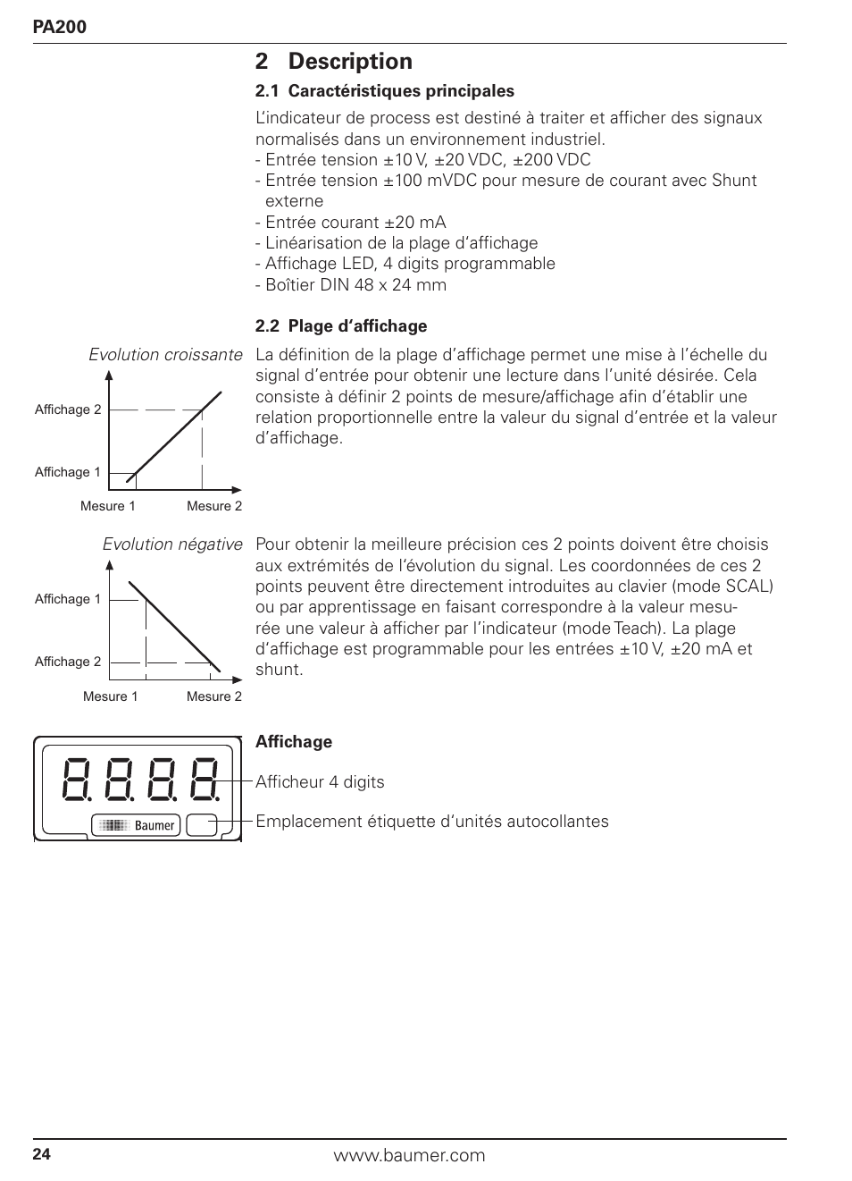 2 description | Baumer PA200 User Manual | Page 24 / 30