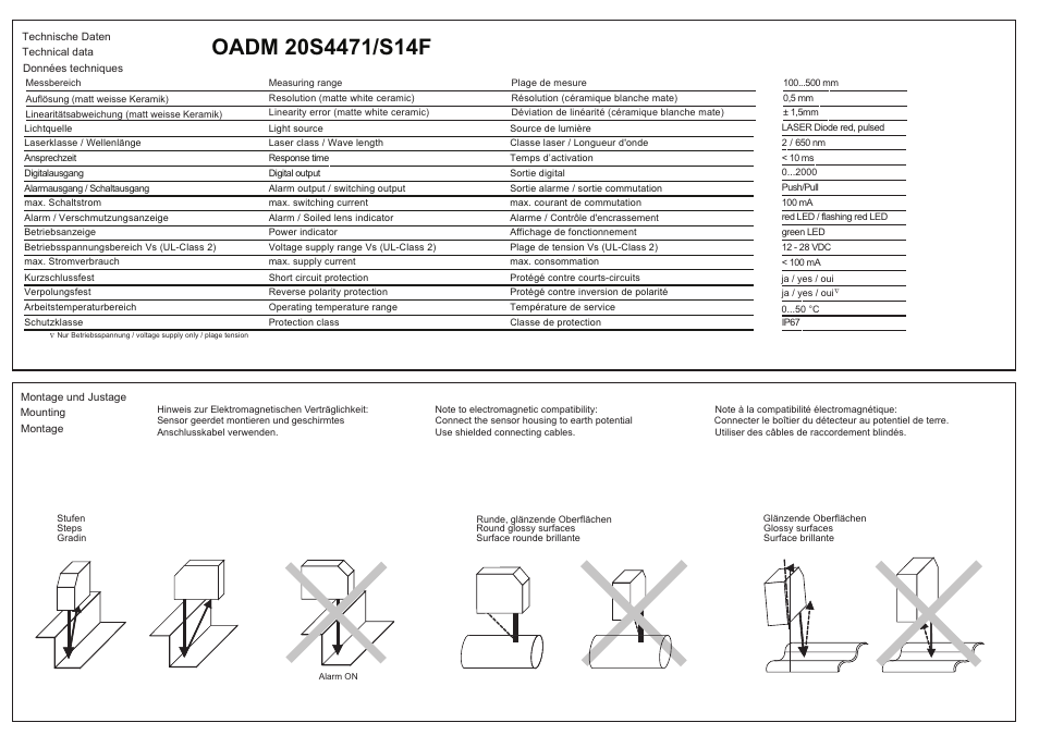 Baumer OADM 20S4471/S14F User Manual | Page 2 / 6