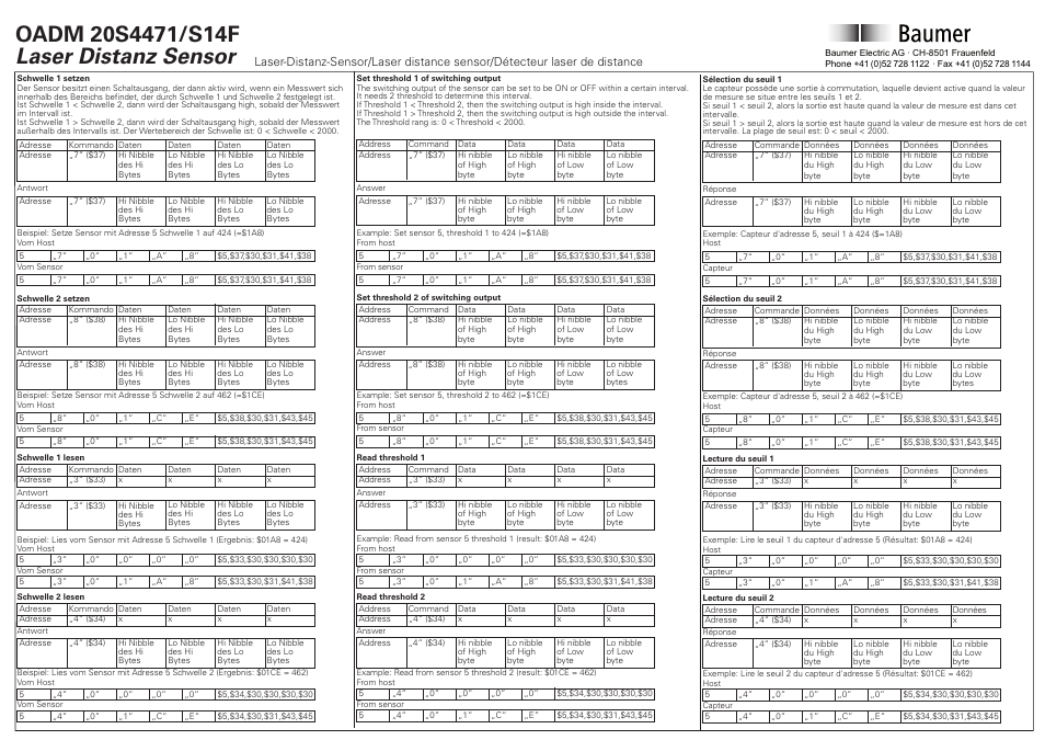 Baumer OADM 20S4471/S14F User Manual | Page 5 / 6