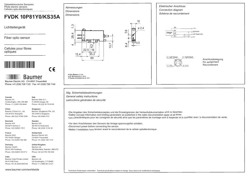 Baumer FVDK 10P81Y0/KS35A User Manual | 2 pages