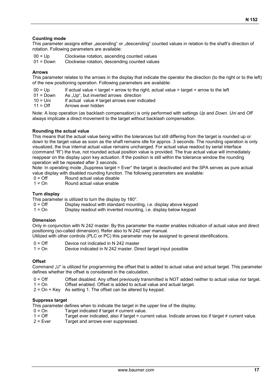 Baumer N 152 User Manual | Page 17 / 30