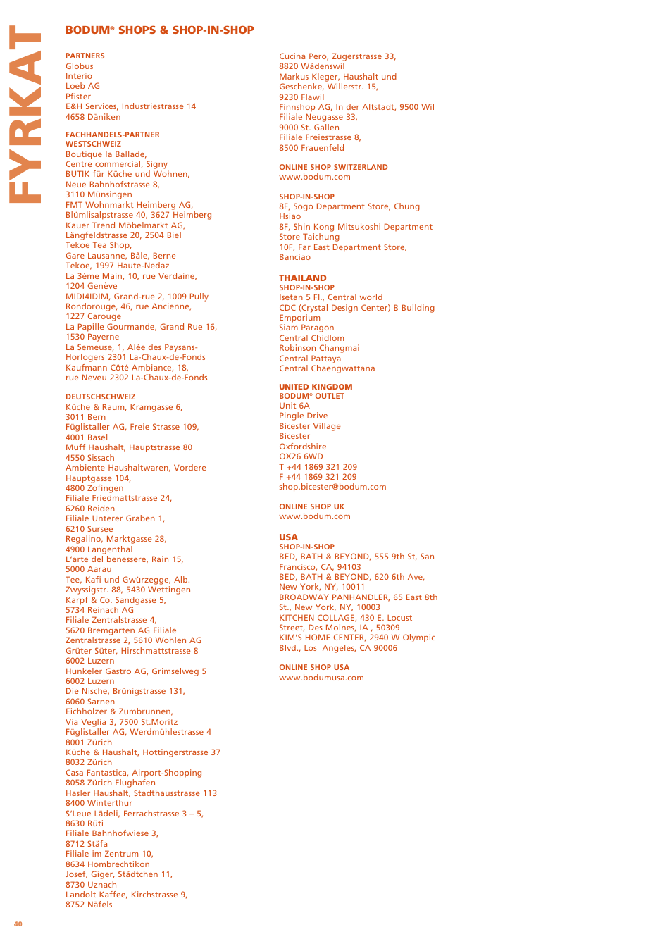 Fyrkat | Bodum FYRKAT 11344 User Manual | Page 44 / 46