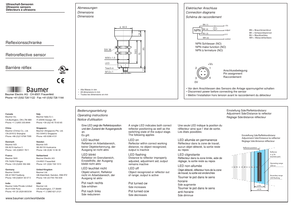 Baumer URAM 50N1721/S14 User Manual | 2 pages