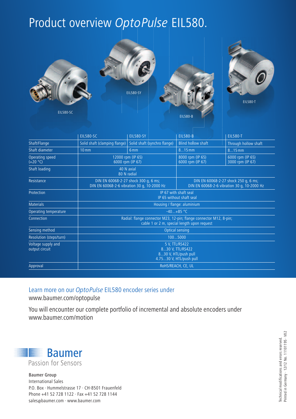 Product overview optopulse eil580 | Baumer EIL580 User Manual | Page 8 / 8