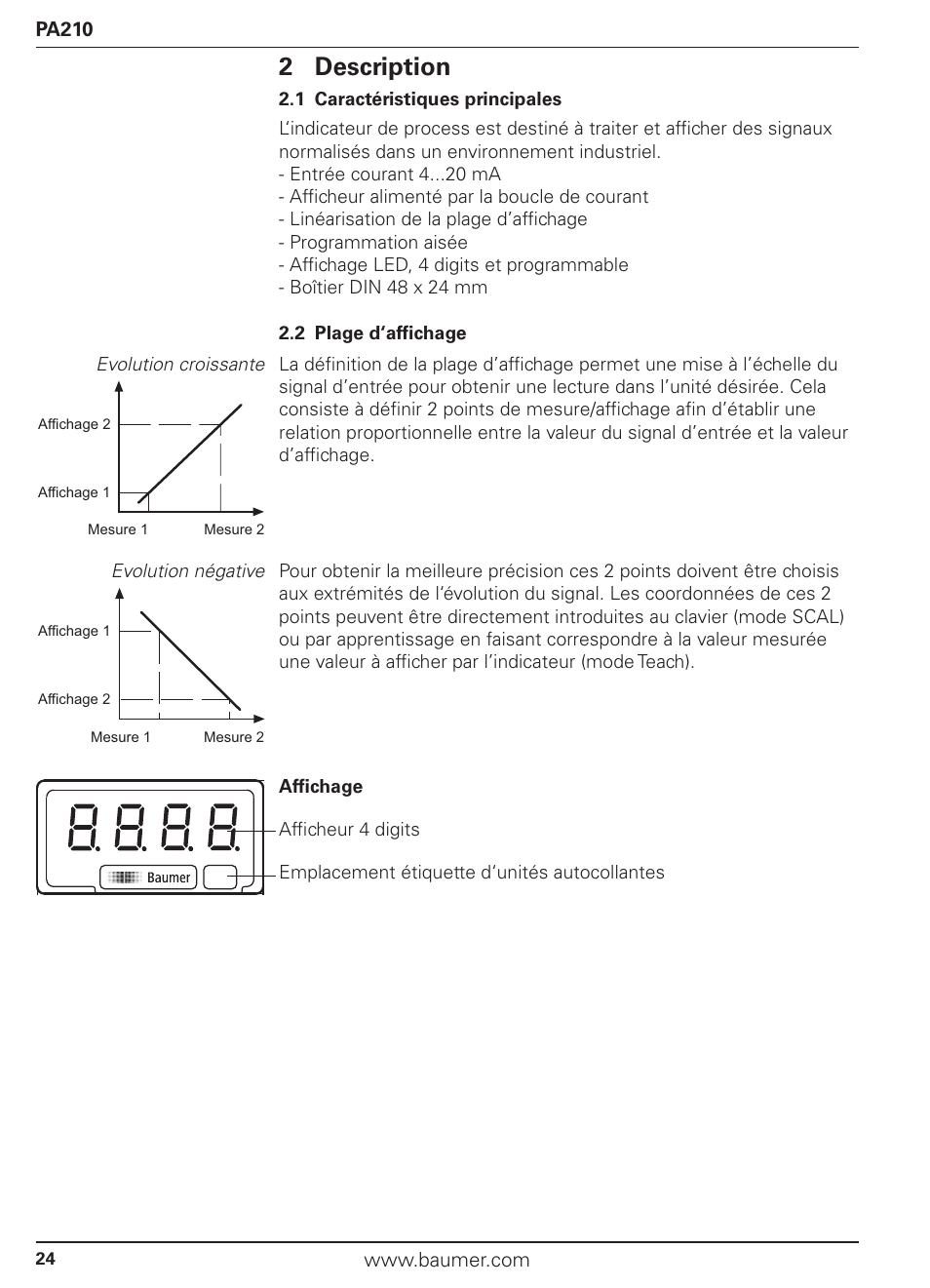 2 description | Baumer PA210 User Manual | Page 24 / 29