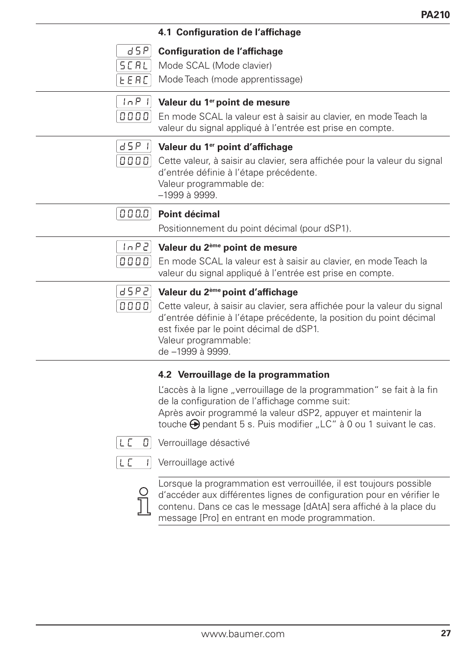 Baumer PA210 User Manual | Page 27 / 29