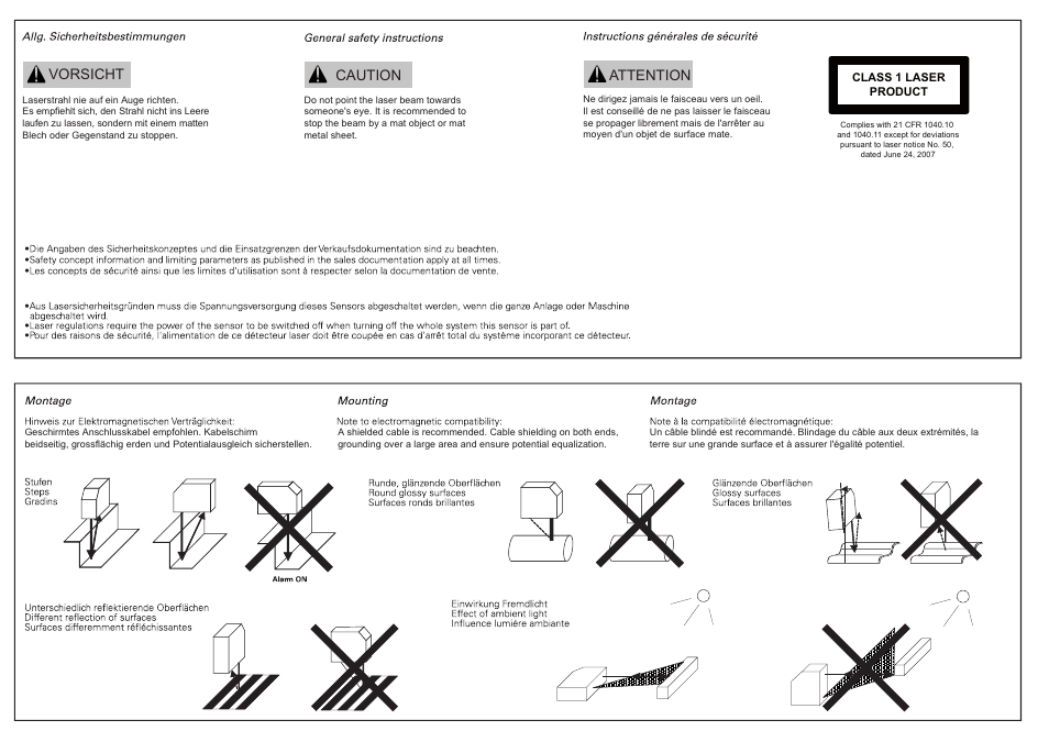 Vorsicht caution attention | Baumer OADM 13I7760/S35A User Manual | Page 2 / 6