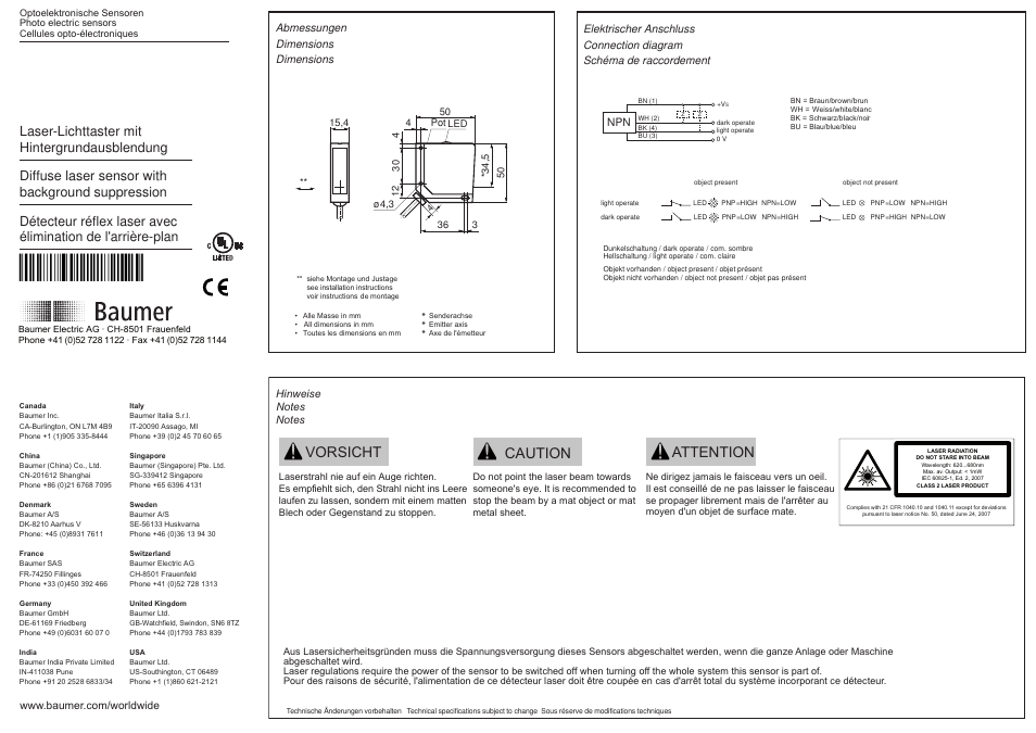 Baumer OHDM 16N5001 User Manual | 2 pages