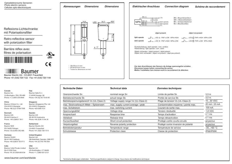 Baumer FPDH 14N5101 User Manual | 2 pages