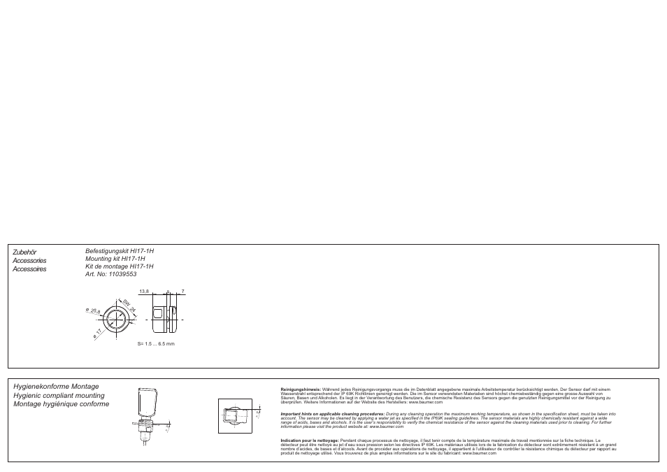 Zubehör accessories accessoires | Baumer FPDH 14N5101 User Manual | Page 2 / 2