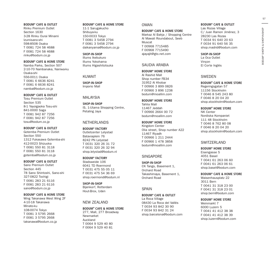 Bodum 3020 User Manual | Page 23 / 26