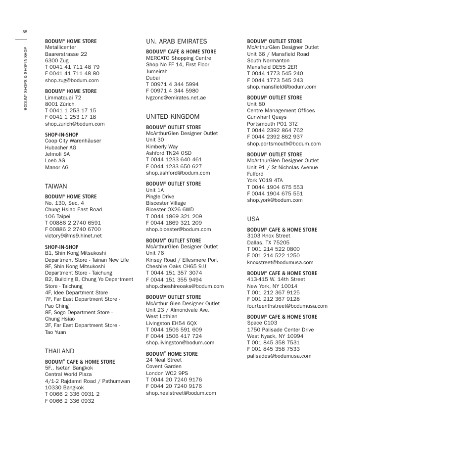 Bodum 3020 User Manual | Page 24 / 26