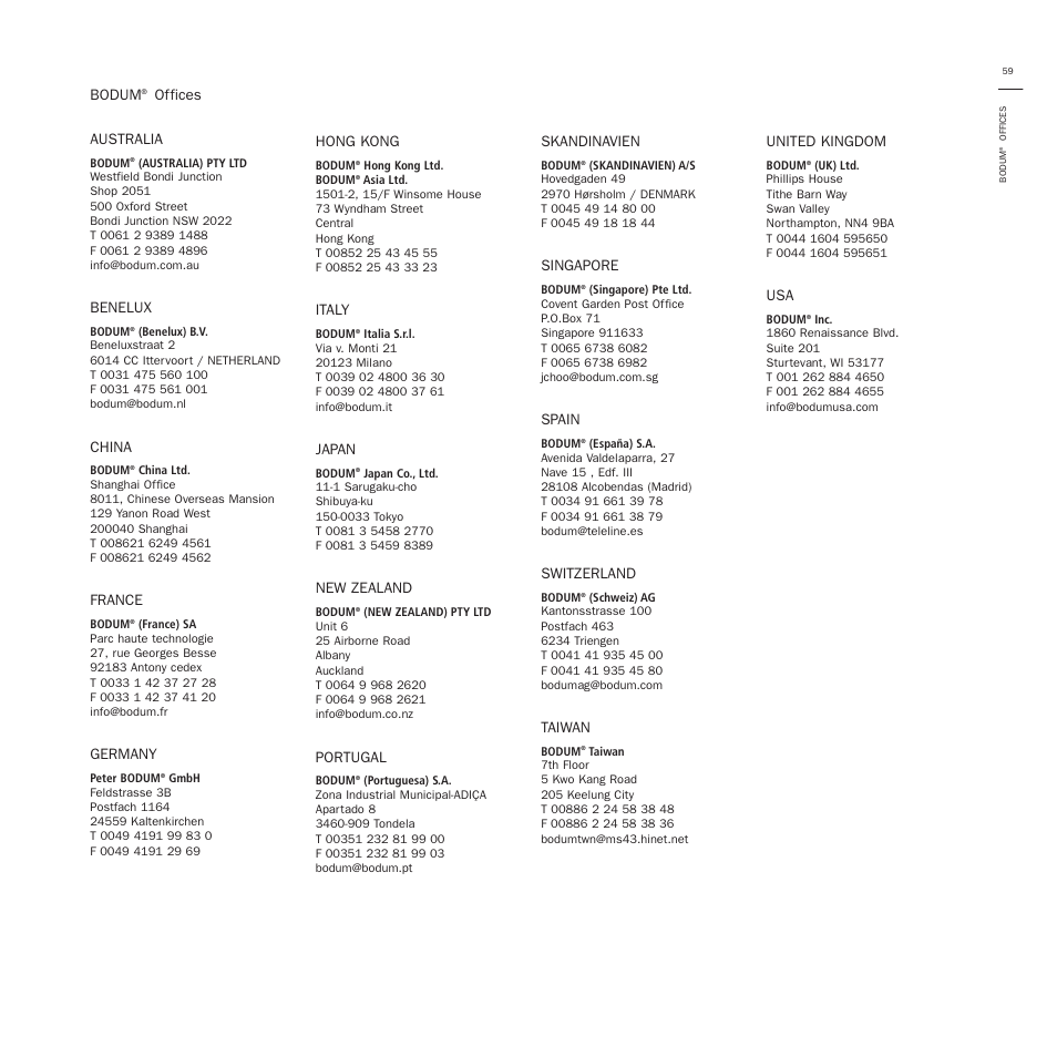 Bodum 3020 User Manual | Page 25 / 26