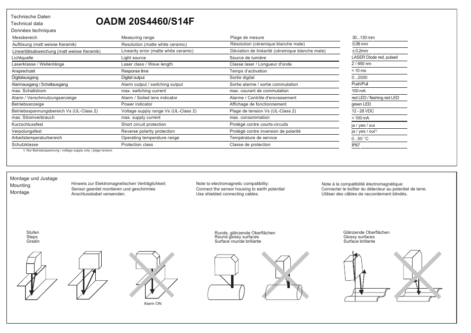 Baumer OADM 20S4460/S14F User Manual | Page 2 / 6