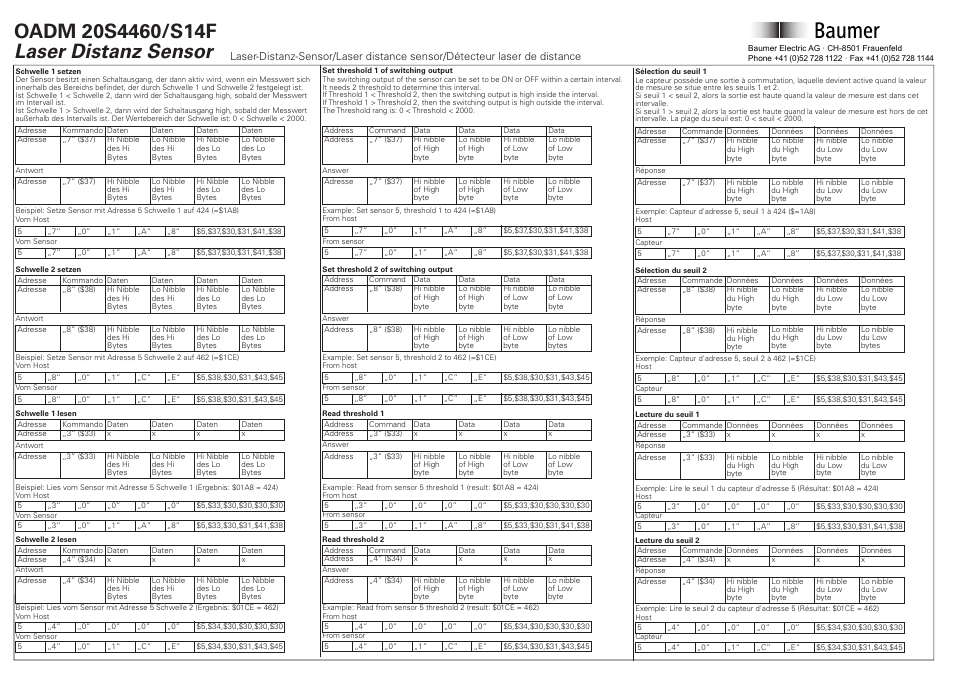 Baumer OADM 20S4460/S14F User Manual | Page 5 / 6