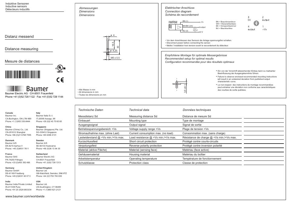 Baumer IWRM 04U9701/S05 User Manual | 2 pages