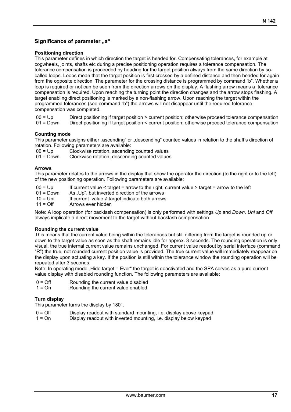 Baumer N 142 User Manual | Page 17 / 32