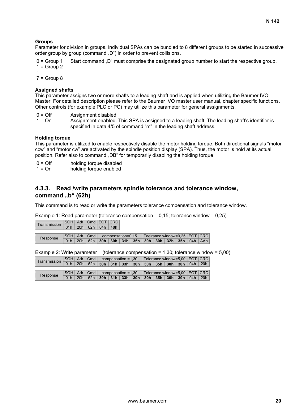 Baumer N 142 User Manual | Page 20 / 32