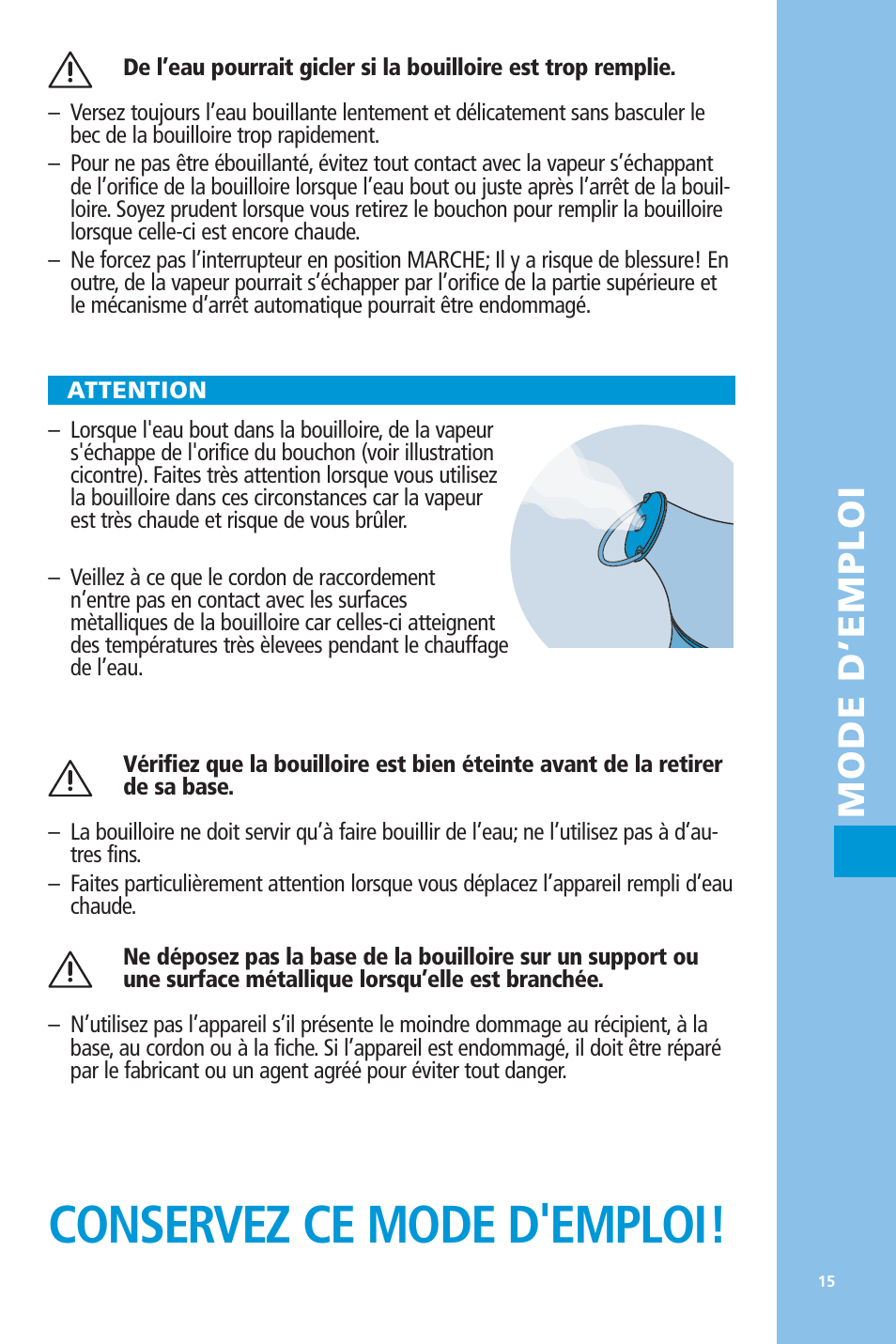 Conservez ce mode d'emploi, Mode d’emploi | Bodum 5057 User Manual | Page 15 / 26